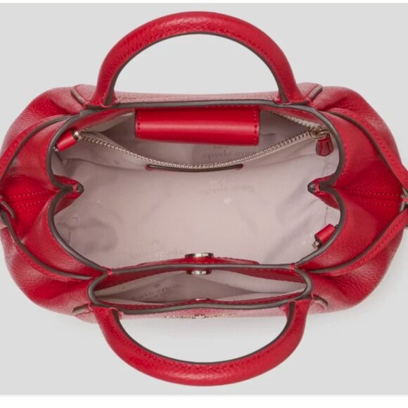 Kate Spade Dumpling Mini Leather Satchel Crossbody in Red Jam KI859 - Picture 5 of 6